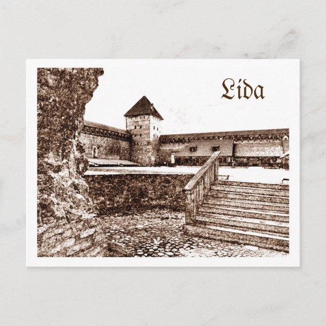 Belarus Lida Cityscape City Castle Architecture Postcard (Front)