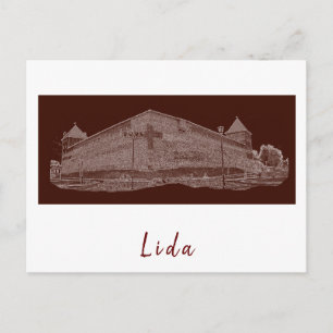 Belarus Lida Cityscape City Castle Architecture Postcard