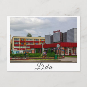 Belarus Lida Cityscape City Street Architecture Postcard
