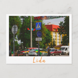 Belarus Lida Cityscape City Street Architecture Postcard