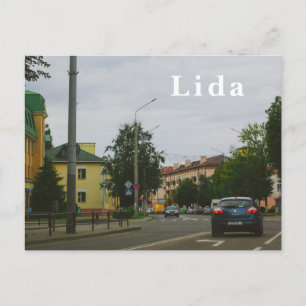 Belarus Lida Cityscape City Street Architecture Postcard