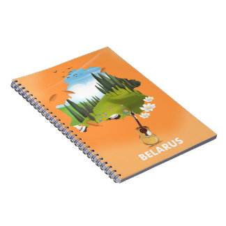 Belarus Map travel poster. Notebook