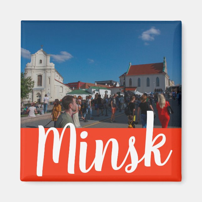 Belarus Minsk Минск Architecture Cityscape Magnet (Front)