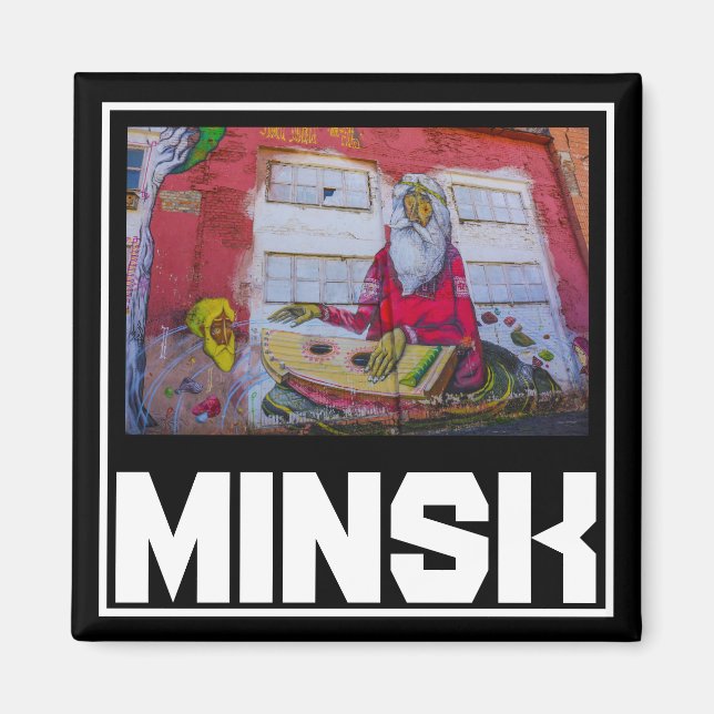 Belarus Minsk Architecture Cityscape Graffiti Magnet (Front)