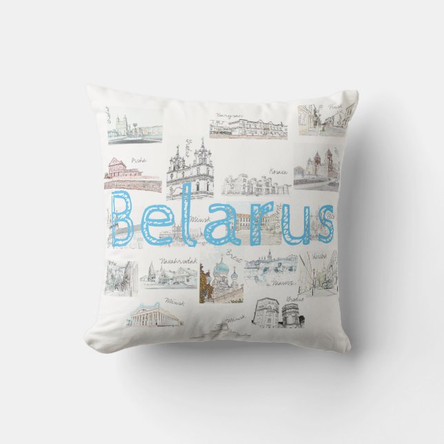 Belarus Minsk Brest Architecture Pillow Cushion (Front)