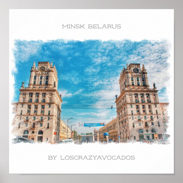 Belarus Minsk City Architecture Nature Poster (Front)