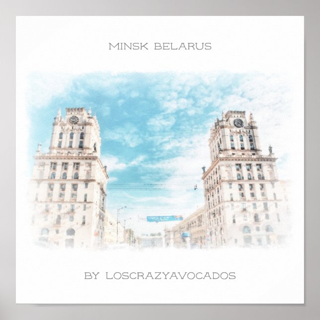 Belarus Minsk City Architecture Nature Poster (Front)