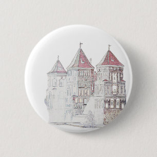 Belarus Mir Castle Architecture 6 Cm Round Badge