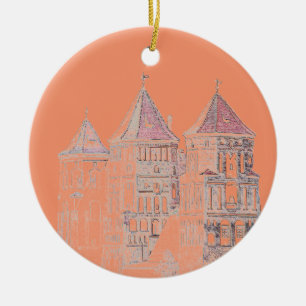 Belarus Mir Castle Architecture Ceramic Tree Decoration