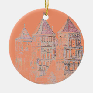 Belarus Mir Castle Architecture Ceramic Tree Decoration