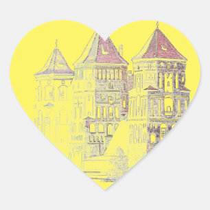 Belarus Mir Castle Architecture Heart Sticker