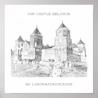 Belarus Mir Castle Architecture Nature Poster