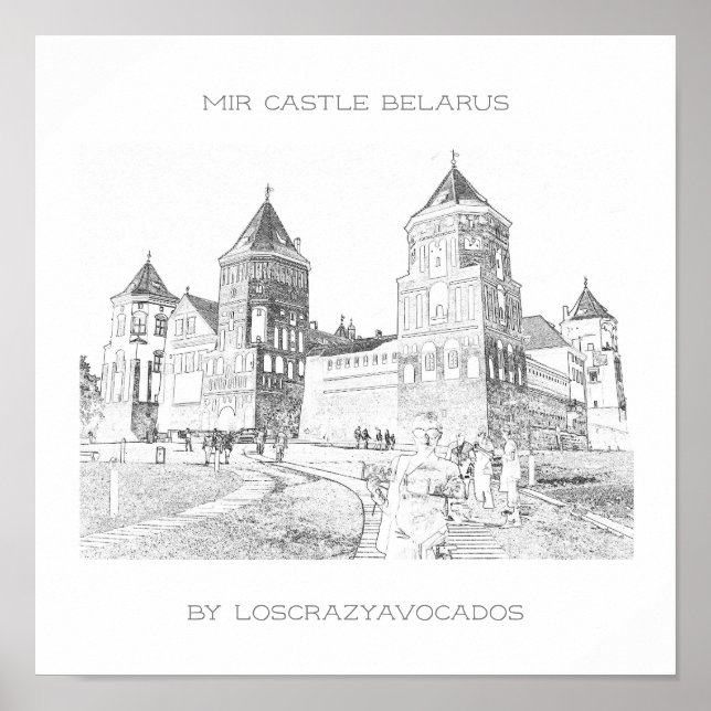 Belarus Mir Castle Architecture Nature Poster (Front)