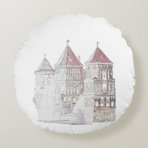 Belarus Mir Castle Architecture Round Cushion