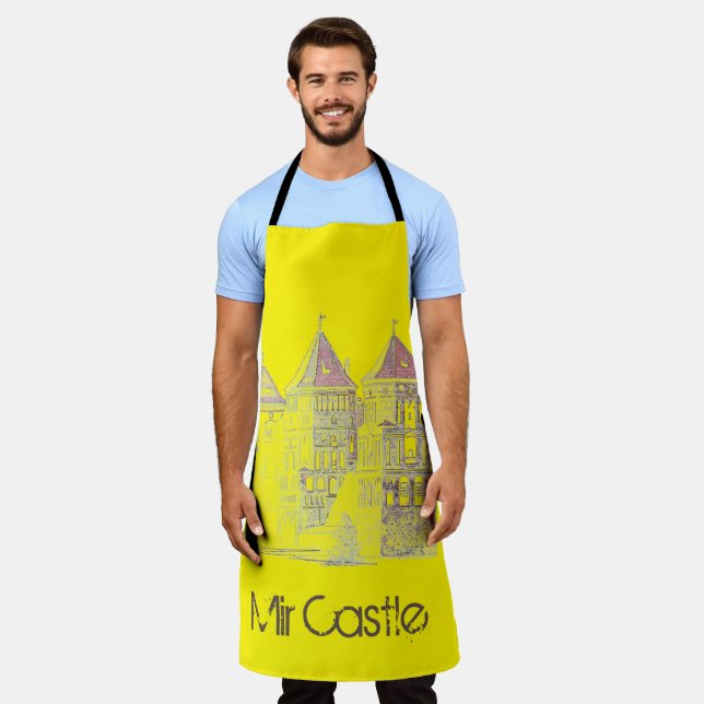 Belarus Mir Castle Architecture Sketch Apron (Worn)