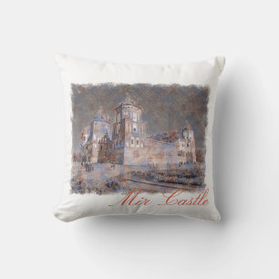 Belarus Mir Castle Architecture Throw Pillow