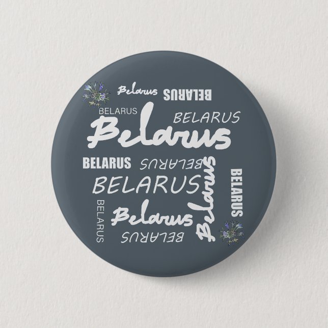 Belarus National Corn Flower 6 Cm Round Badge (Front)