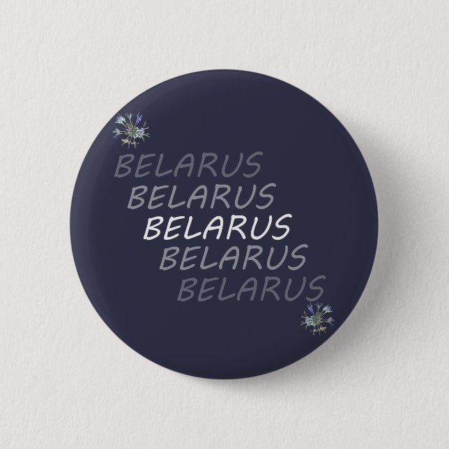 Belarus National Corn Flower 6 Cm Round Badge (Front)