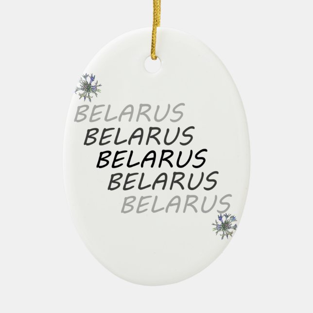 Belarus National Corn Flower Ceramic Tree Decoration (Front)