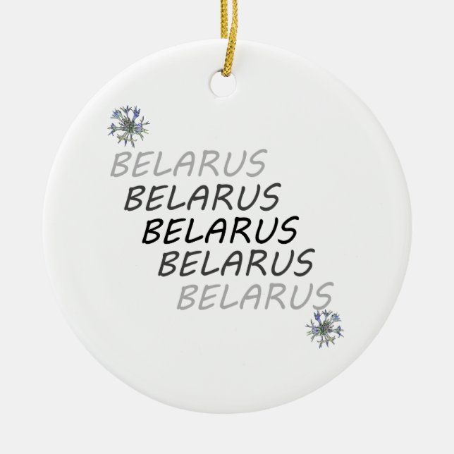 Belarus National Corn Flower Ceramic Tree Decoration (Front)