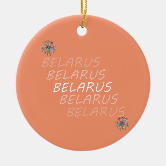 Belarus National Corn Flower Ceramic Tree Decoration (Front)