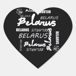 Belarus National Corn Flower Heart Sticker