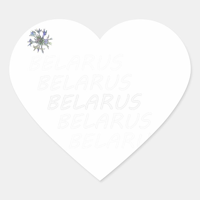 Belarus National Corn Flower Heart Sticker (Front)