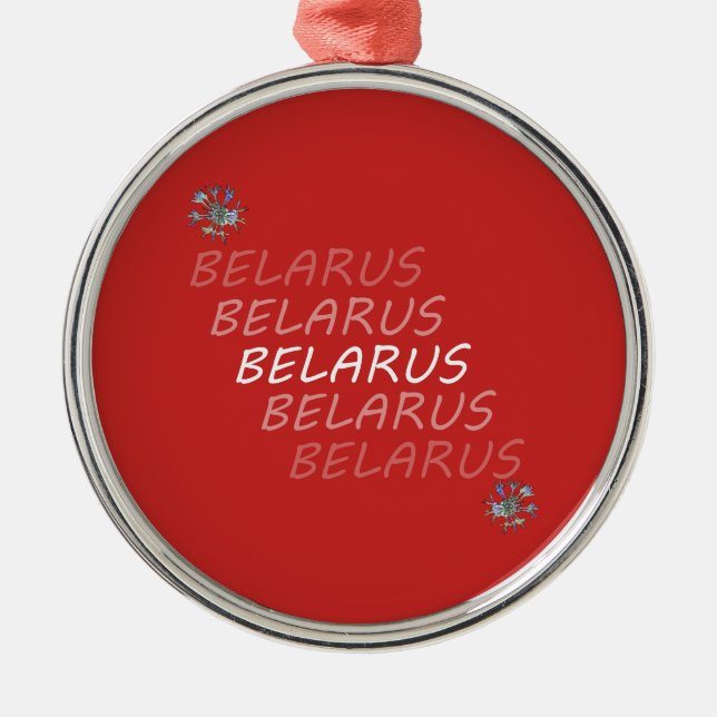 Belarus National Corn Flower Metal Tree Decoration (Front)