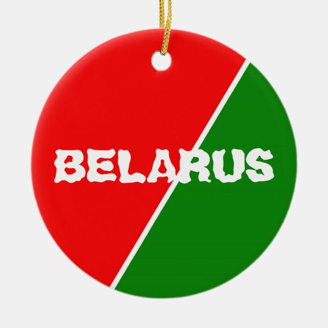 Belarus National Flag Colours Ceramic Tree Decoration (Front)