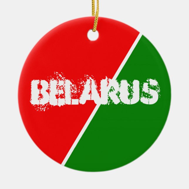 Belarus National Flag Colours Ceramic Tree Decoration (Front)
