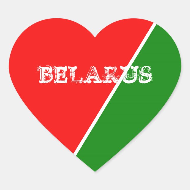 Belarus National Flag Colours Heart Sticker (Front)