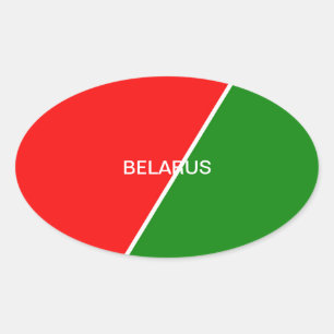 Belarus National Flag Colours Oval Sticker