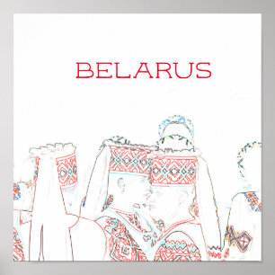 Belarus National Outfit Sketch Poster