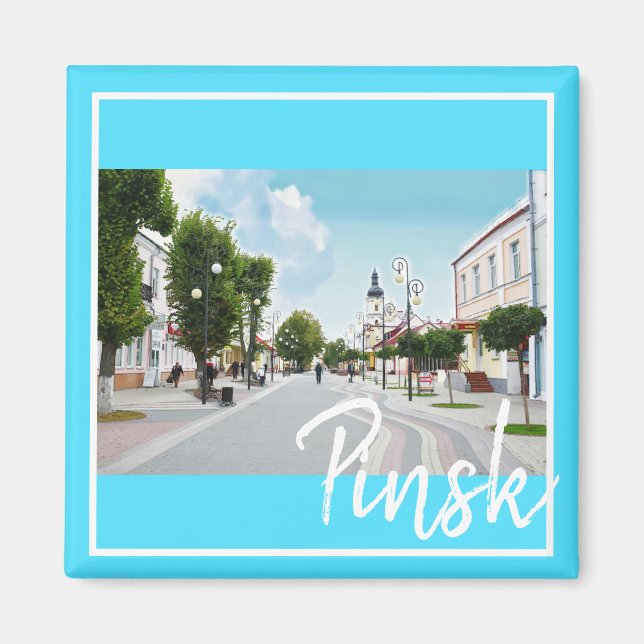 Belarus Pinsk Town Architecture Magnet (Front)