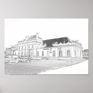 Belarus Porechye Parecca Architecture Station  Poster