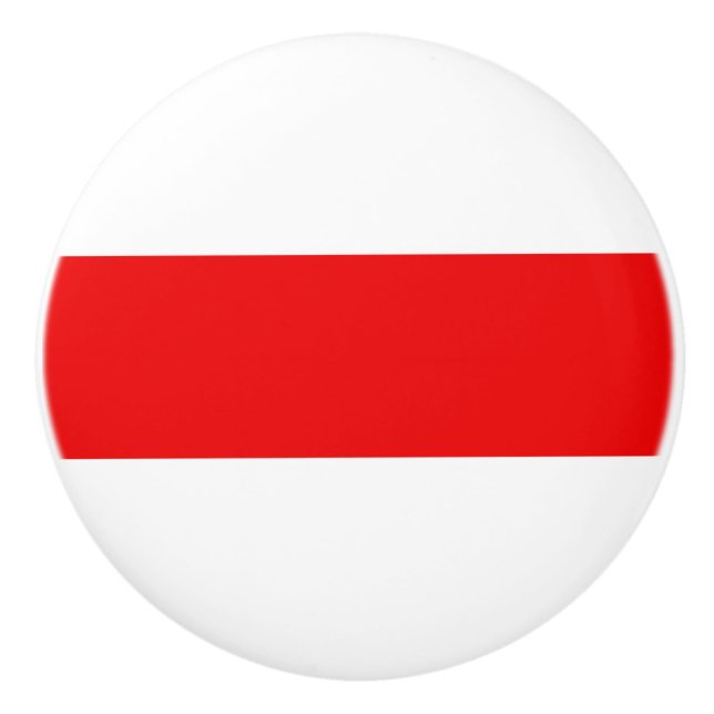 Belarus protest flag symbol red white revolution f ceramic knob (Front)