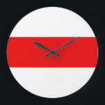 Belarus protest flag symbol red white revolution f large clock<br><div class="desc">Belarus protest flag symbol red white revolution freedom stripe democracy</div>