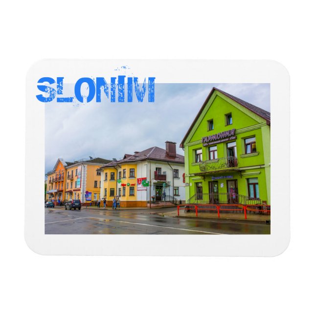 Belarus Slonim City Town View Architecture Magnet (Horizontal)