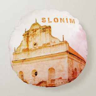 Belarus Slonim Great Synagogue Architecture Round Cushion