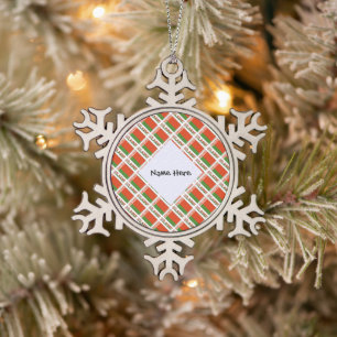 Belaruse Belarussian Flag Tiled Personalised Snowflake Pewter Christmas Ornament