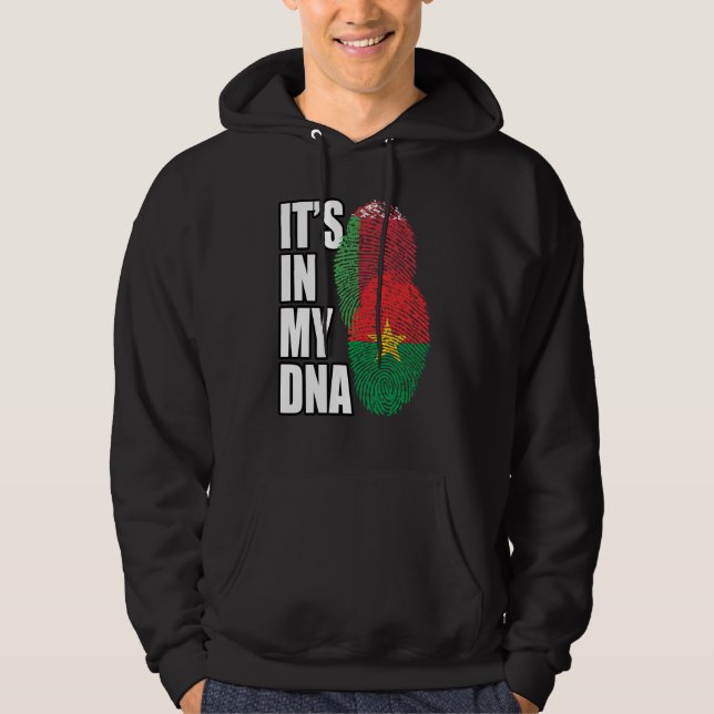 Belarusian And Burkinabé Mix DNA Flag Heritage Hoodie (Front)