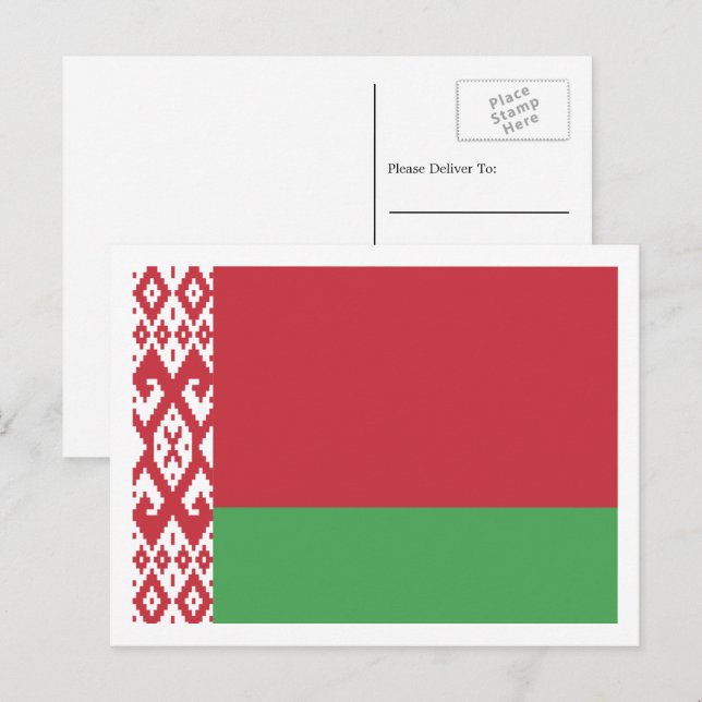 Belarusian Flag, Flag of Belarus Postcard (Front/Back)