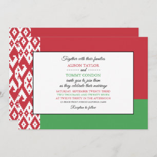 Belarusian Flag, Flag of Belarus Wedding Invitation