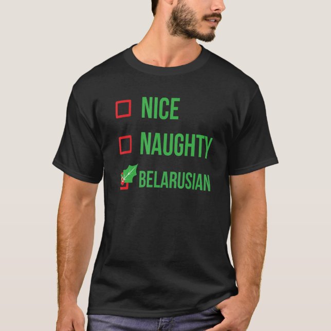 Belarusian Funny Belarus Pajama Christmas T-Shirt (Front)
