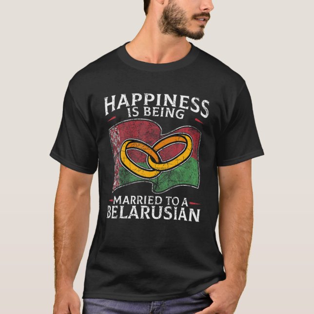 Belarusian Marriage Belarus Married Flag Wedded Cu T-Shirt (Front)