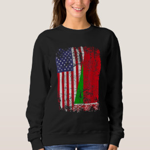 BELARUSIAN ROOTS Half American Flag BELARUS FLAG Sweatshirt