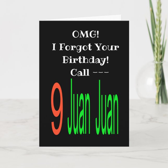 Belated 9 Juan Juan Birthday Card (Front)
