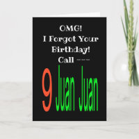 Belated 9 Juan Juan Birthday Card