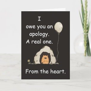 Belated Birthday Bear Cave Apology Humour Gift Car Card