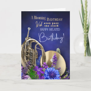 Belated Birthday Card For French Horn Player